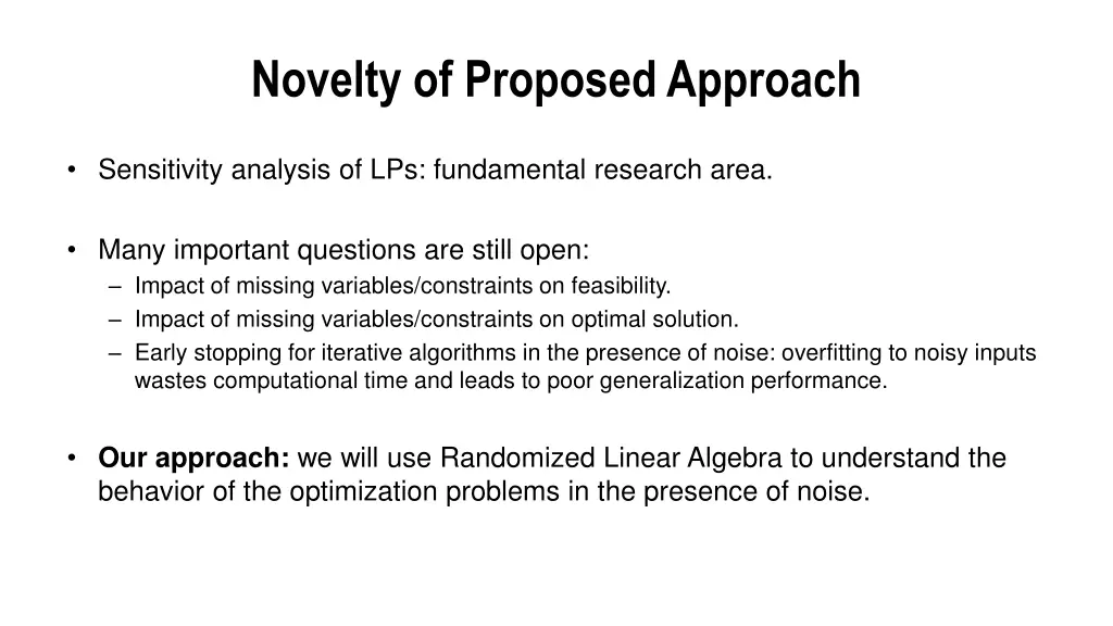 novelty of proposed approach