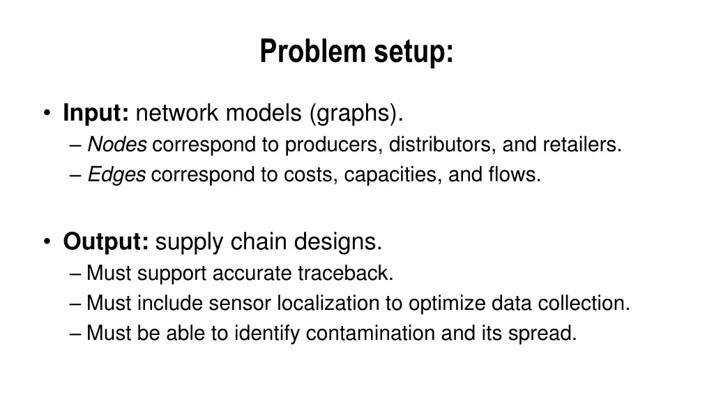 problem setup