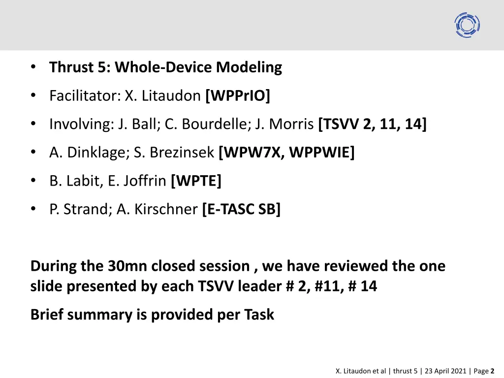 thrust 5 whole device modeling