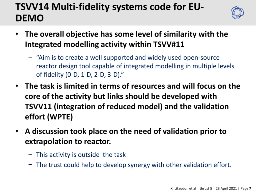 tsvv14 multi fidelity systems code for eu demo