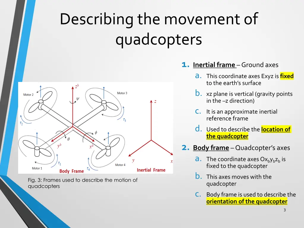 describing the movement of quadcopters