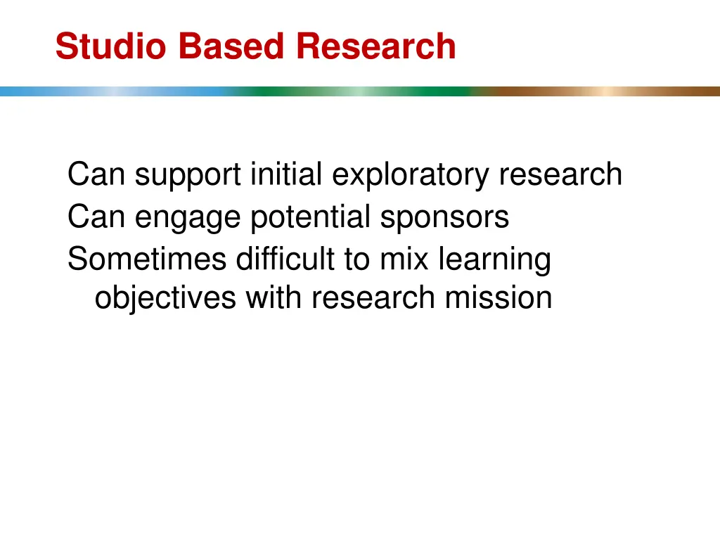 studio based research