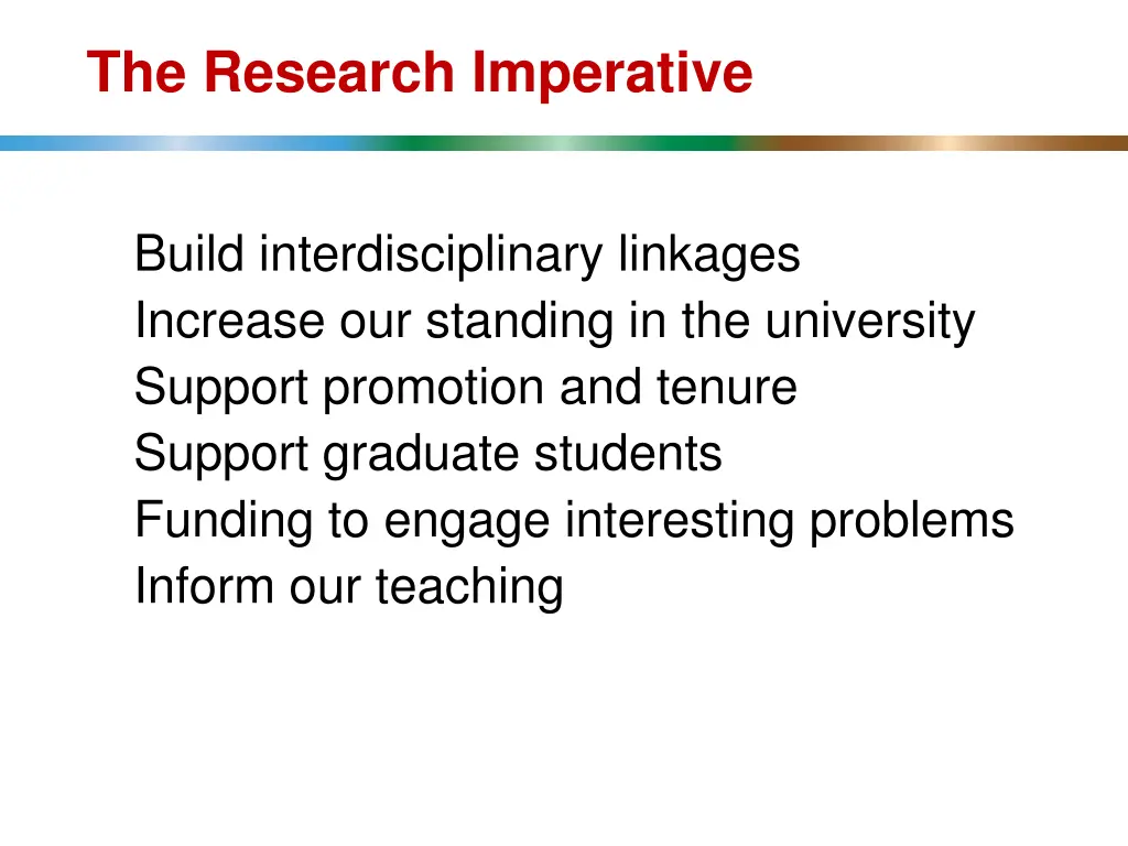 the research imperative