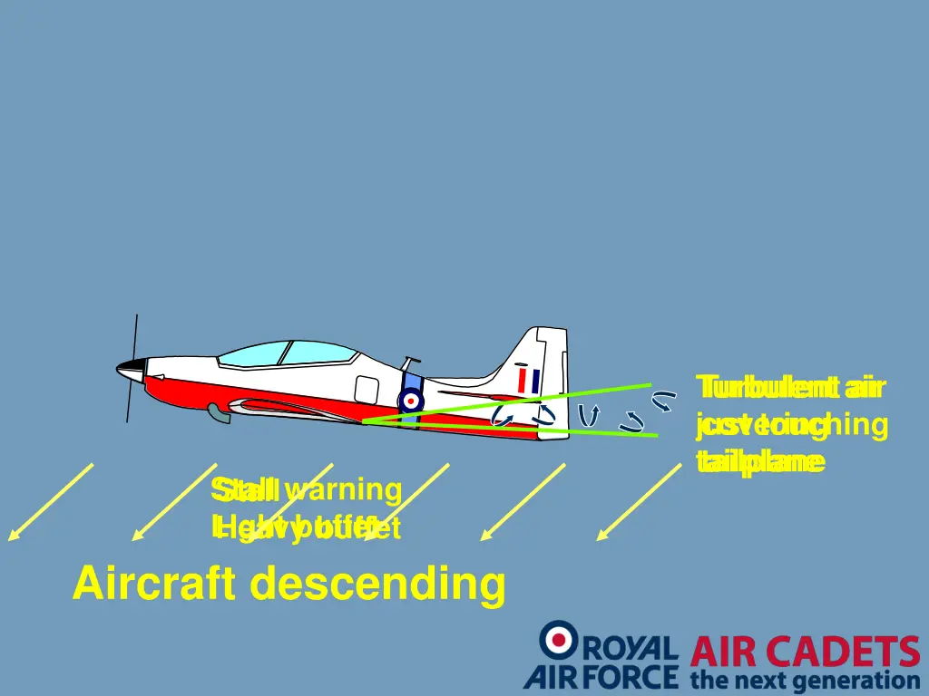 turbulent air just touching tailplane tailplane