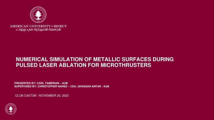 numerical simulation of metallic surfaces during