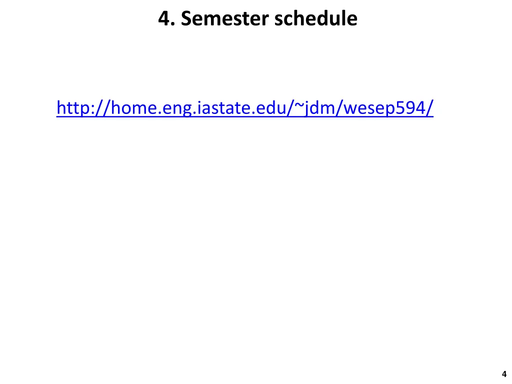 4 semester schedule