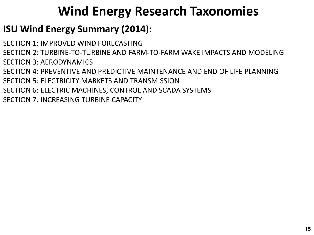 wind energy research taxonomies 2