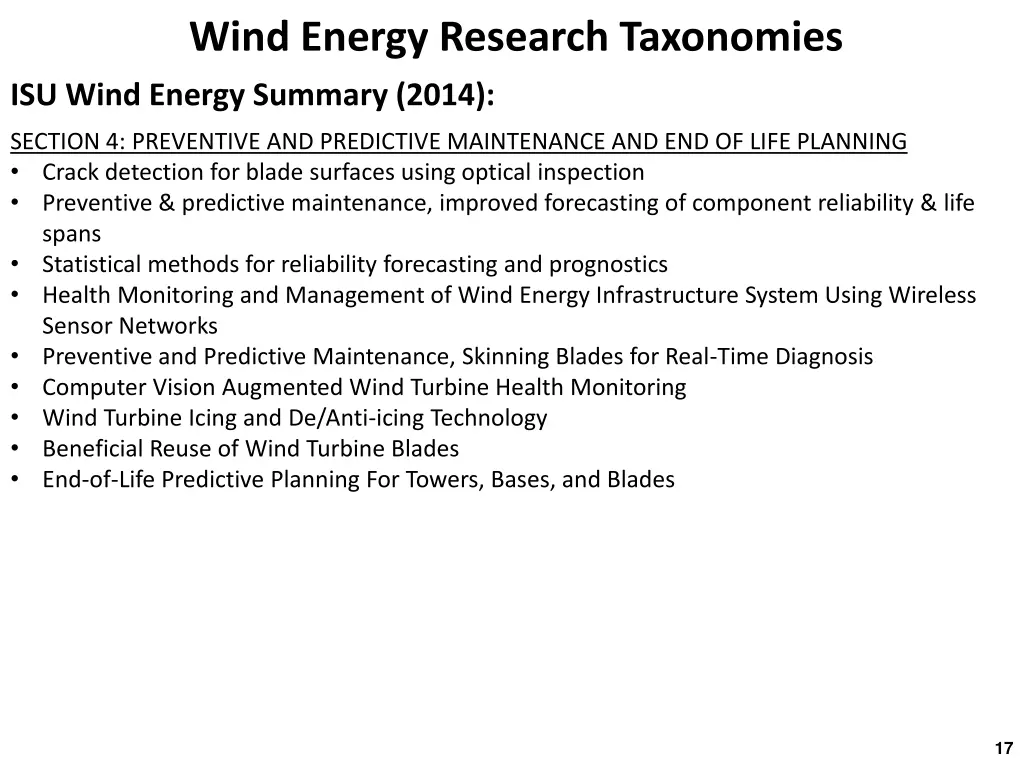 wind energy research taxonomies 4