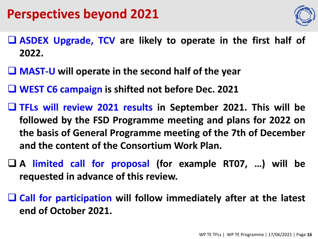 perspectives beyond 2021