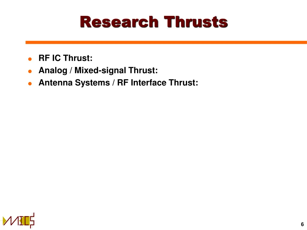 research thrusts