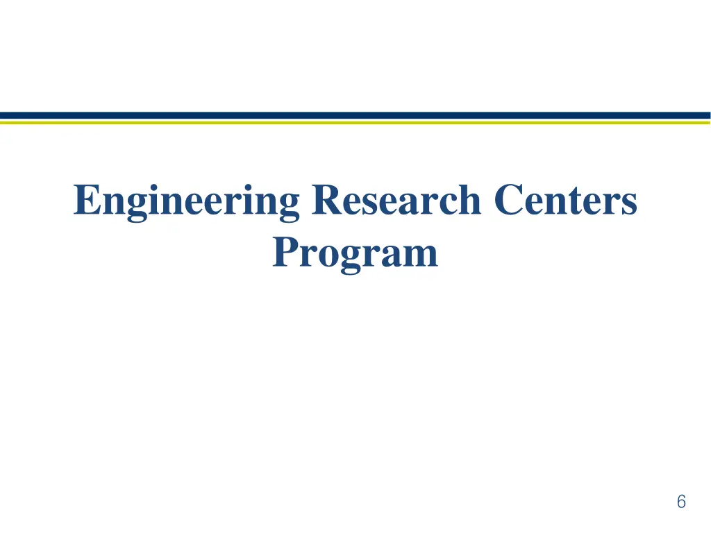 engineering research centers program