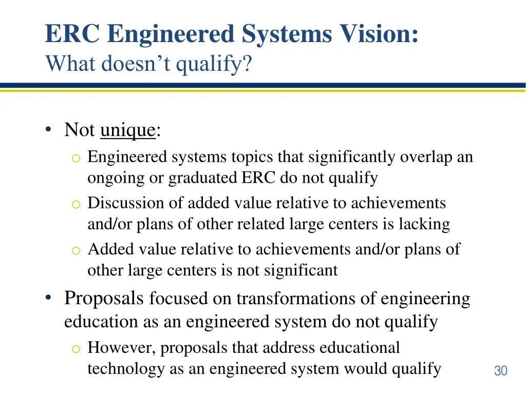 erc engineered systems vision what doesn t qualify