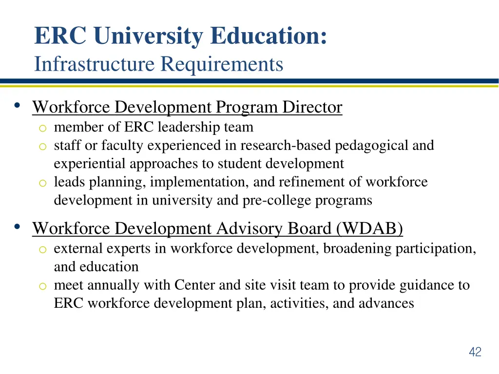 erc university education infrastructure