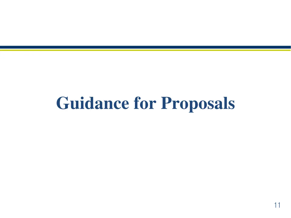 guidance for proposals