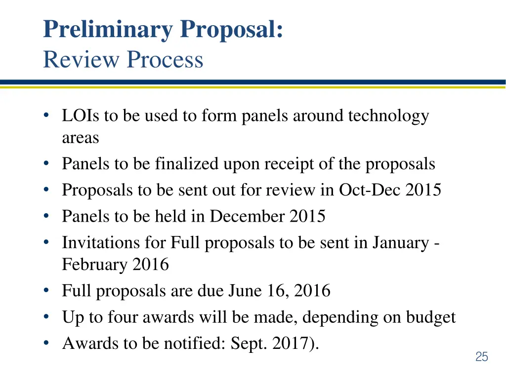 preliminary proposal review process