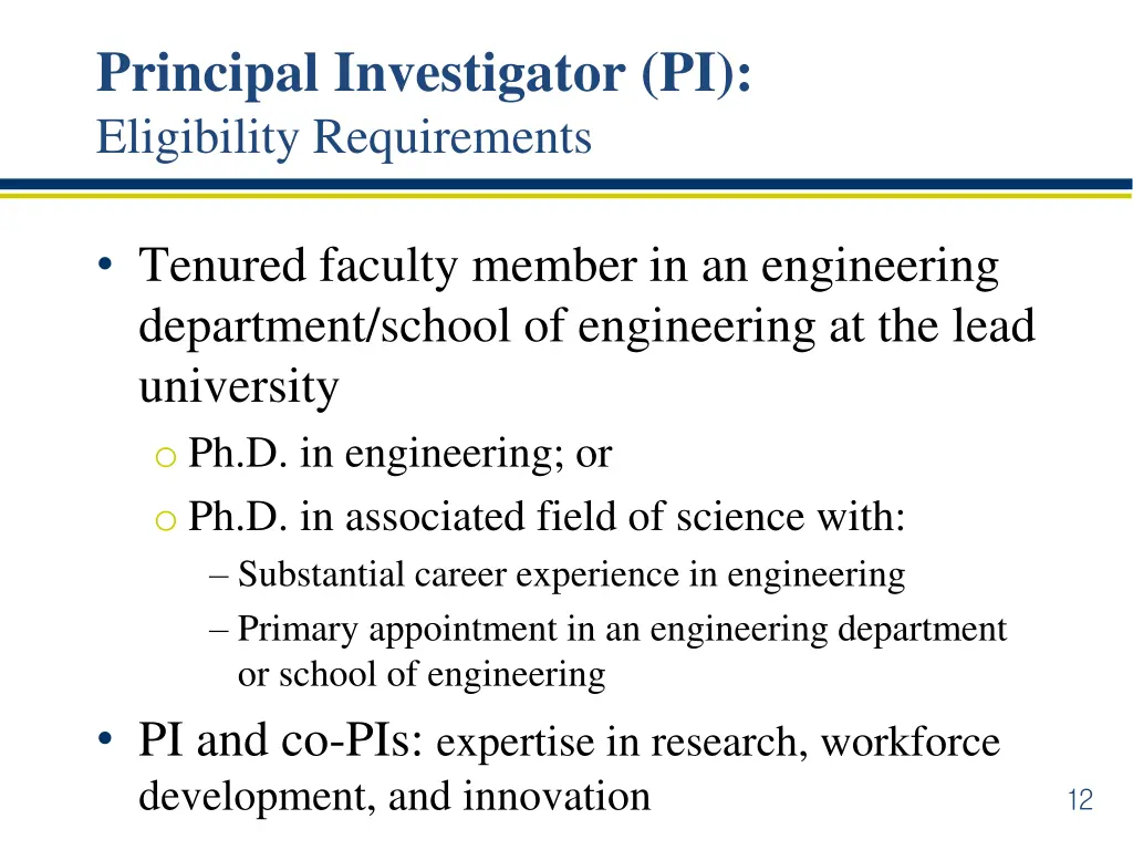 principal investigator pi eligibility requirements