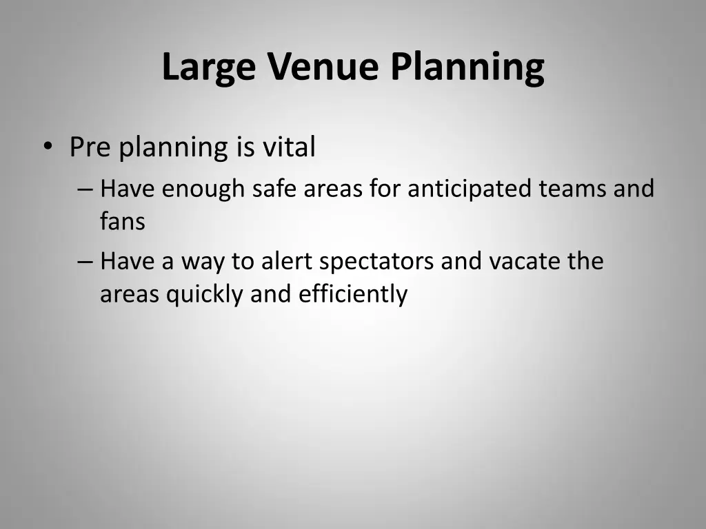 large venue planning