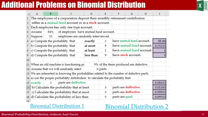 additional problems on binomial distribution