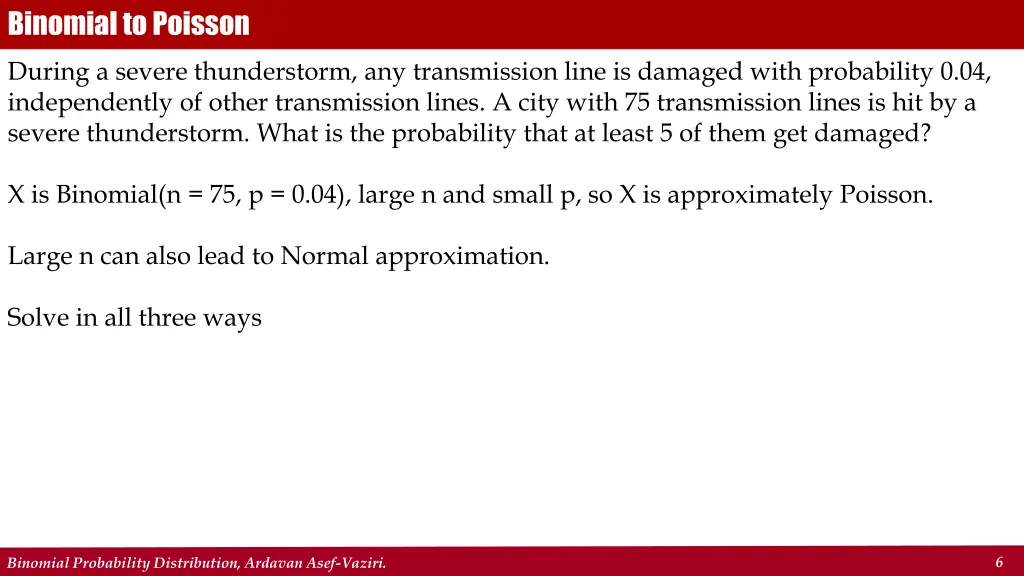 binomial to poisson