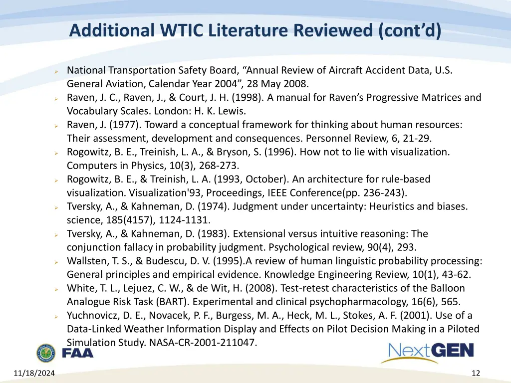 additional wtic literature reviewed cont d 2