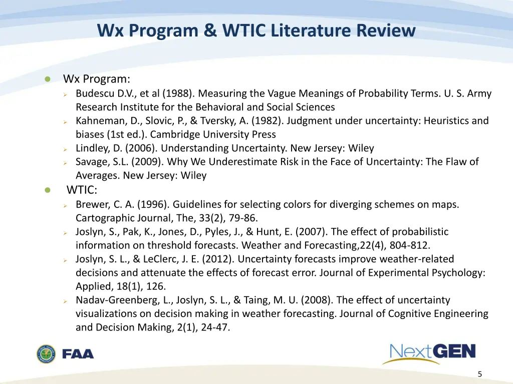 wx program wtic literature review