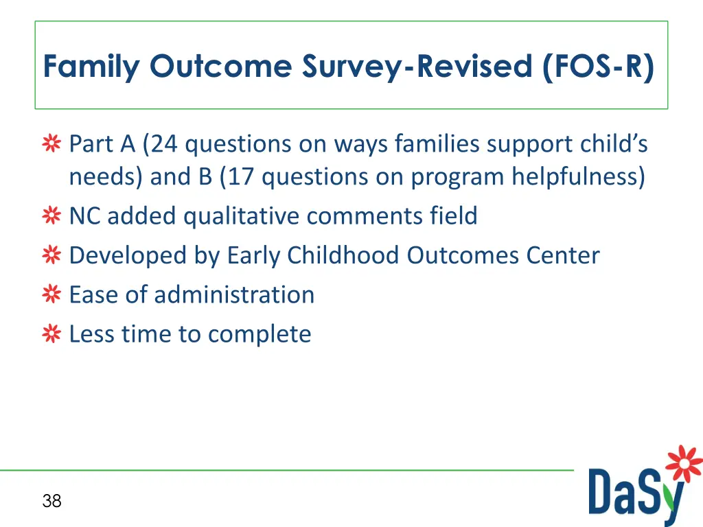 family outcome survey revised fos r