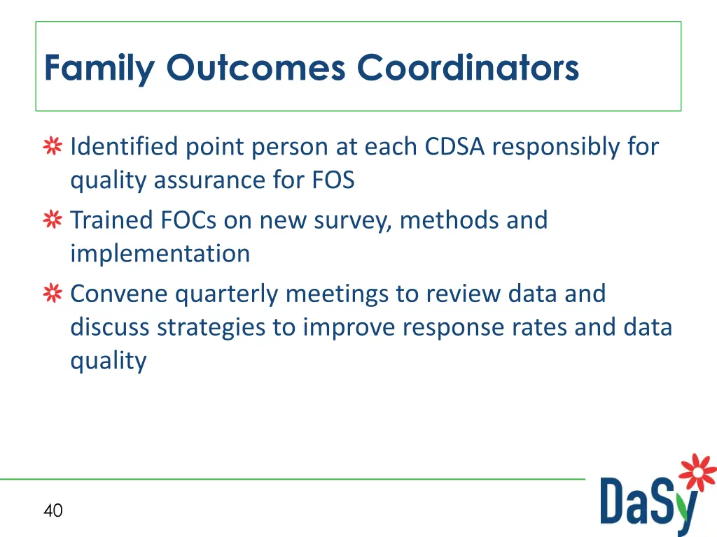 family outcomes coordinators