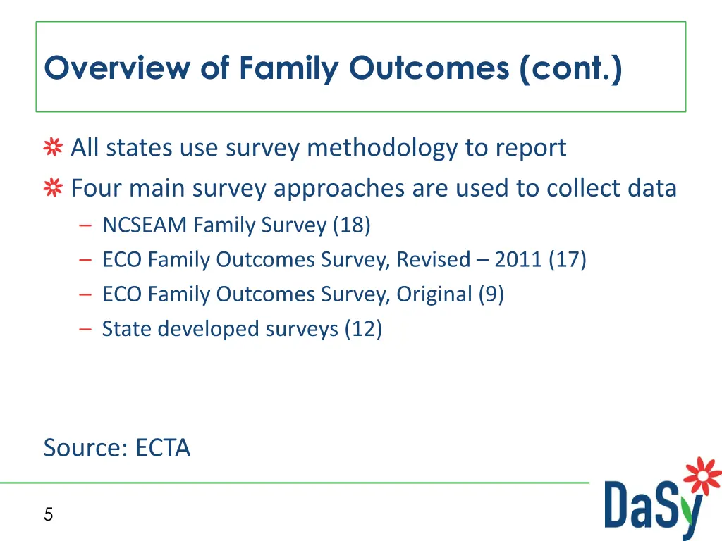 overview of family outcomes cont