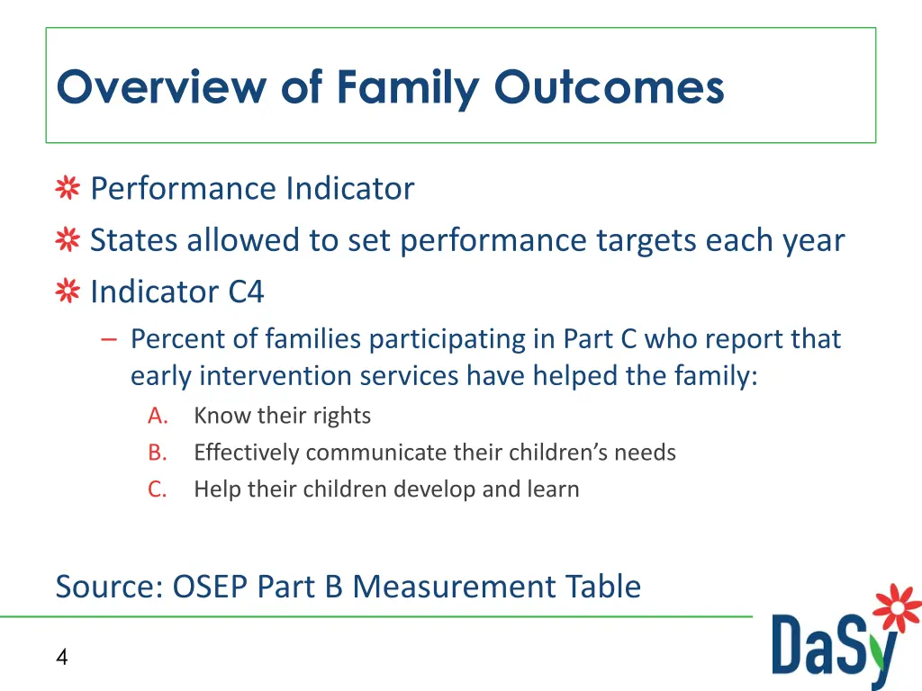 overview of family outcomes