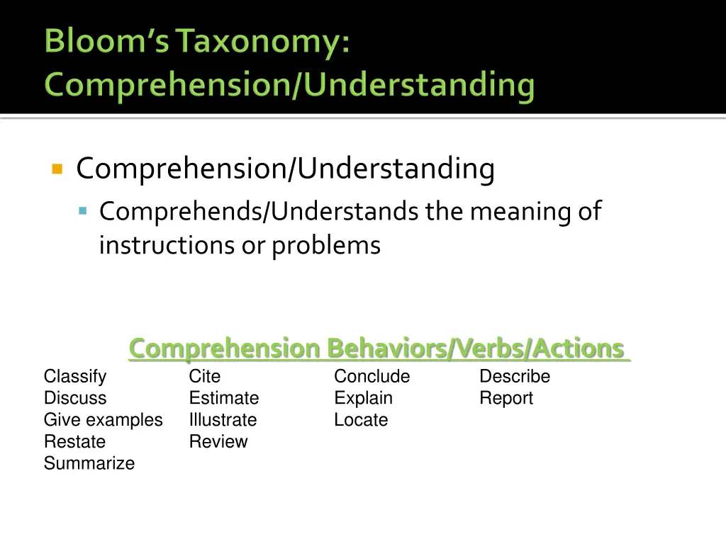 comprehension understanding comprehends