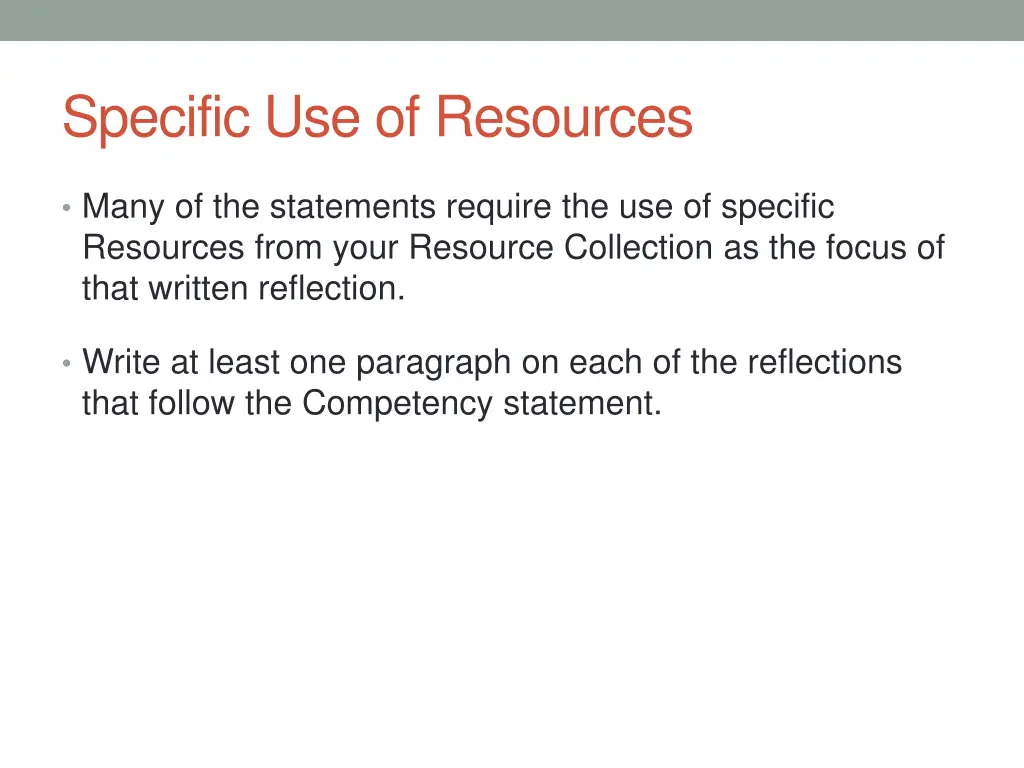 specific use of resources