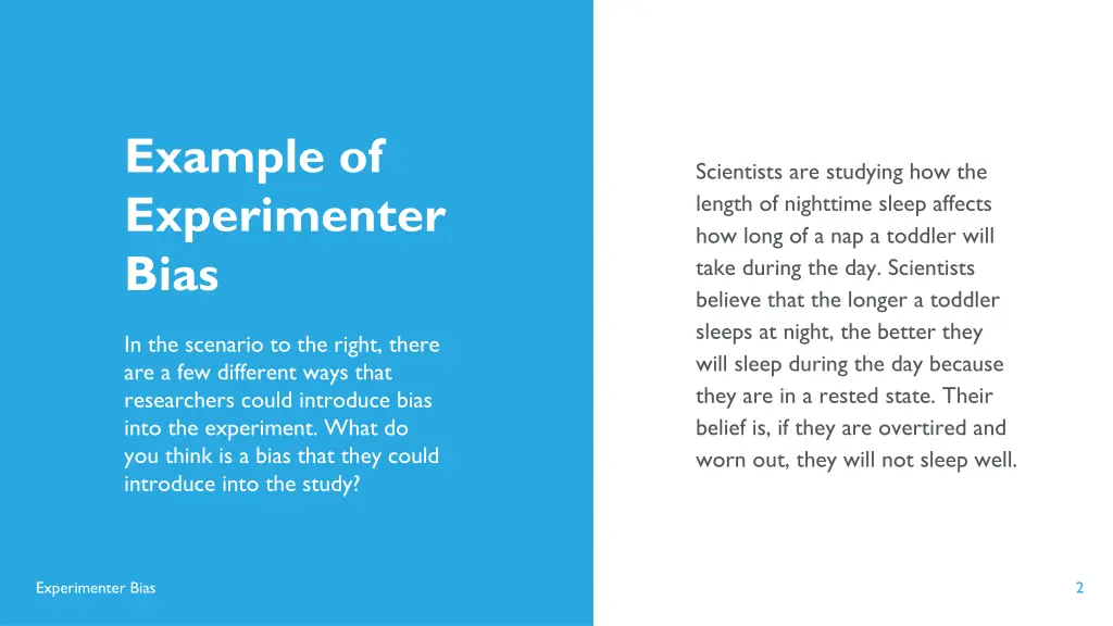 example of experimenter bias