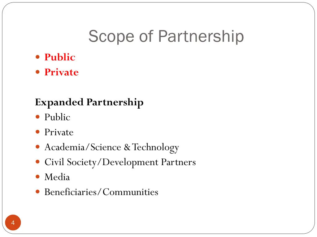 scope of partnership