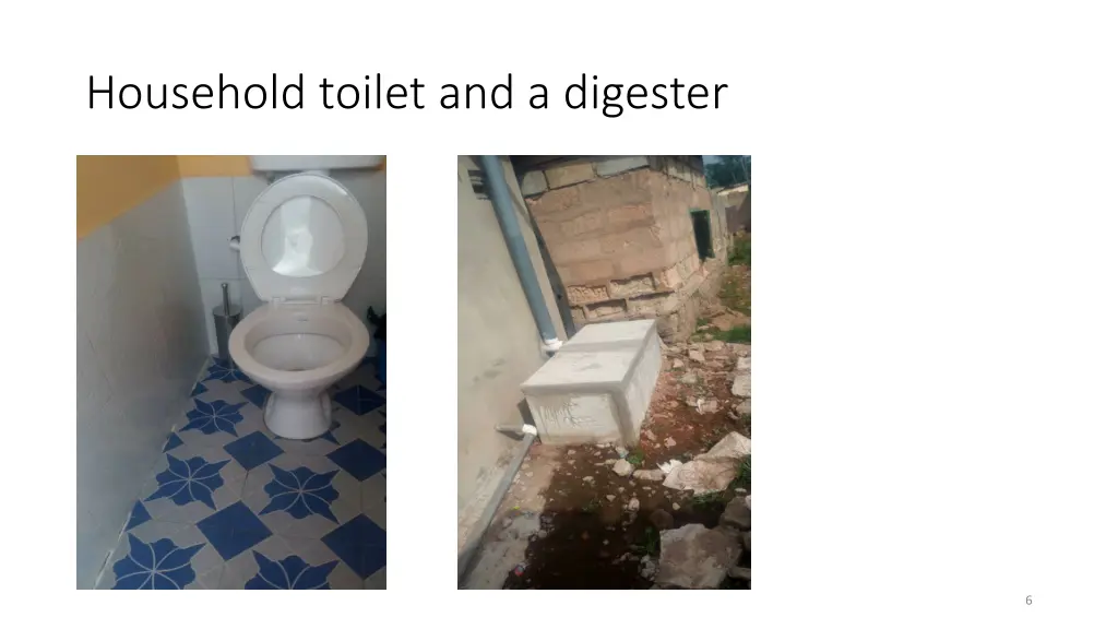 household toilet and a digester