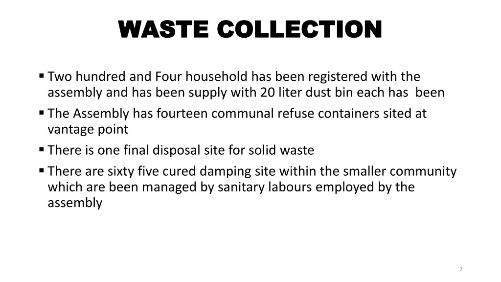 waste collection waste collection