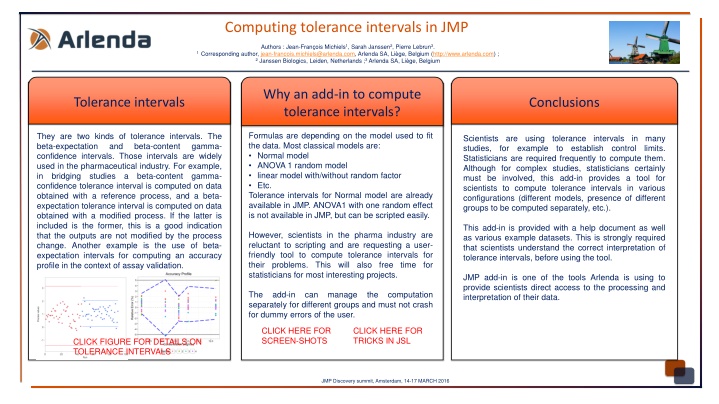 computing tolerance intervals in jmp