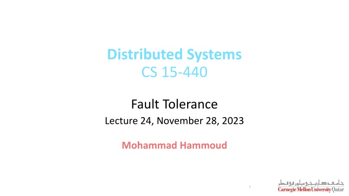 distributed systems cs 15 440