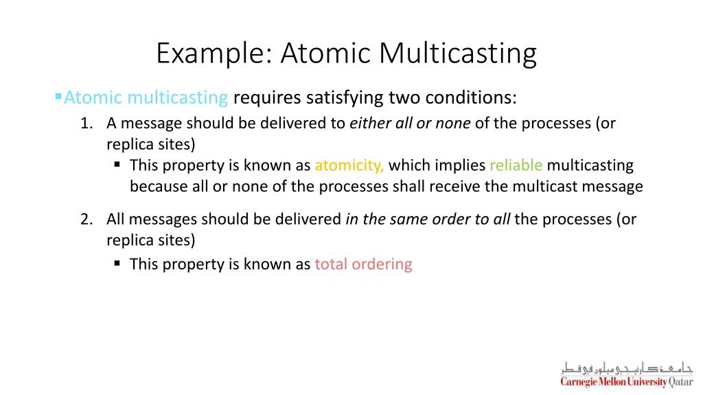 example atomic multicasting