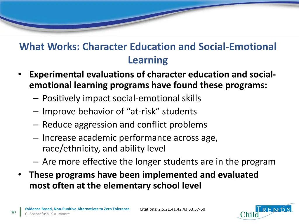 what works character education and social 1