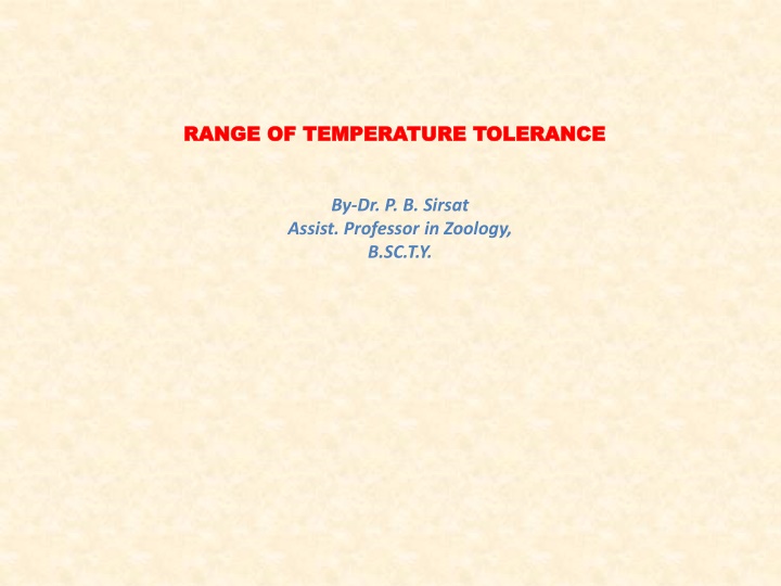 range range of temperature tolerance