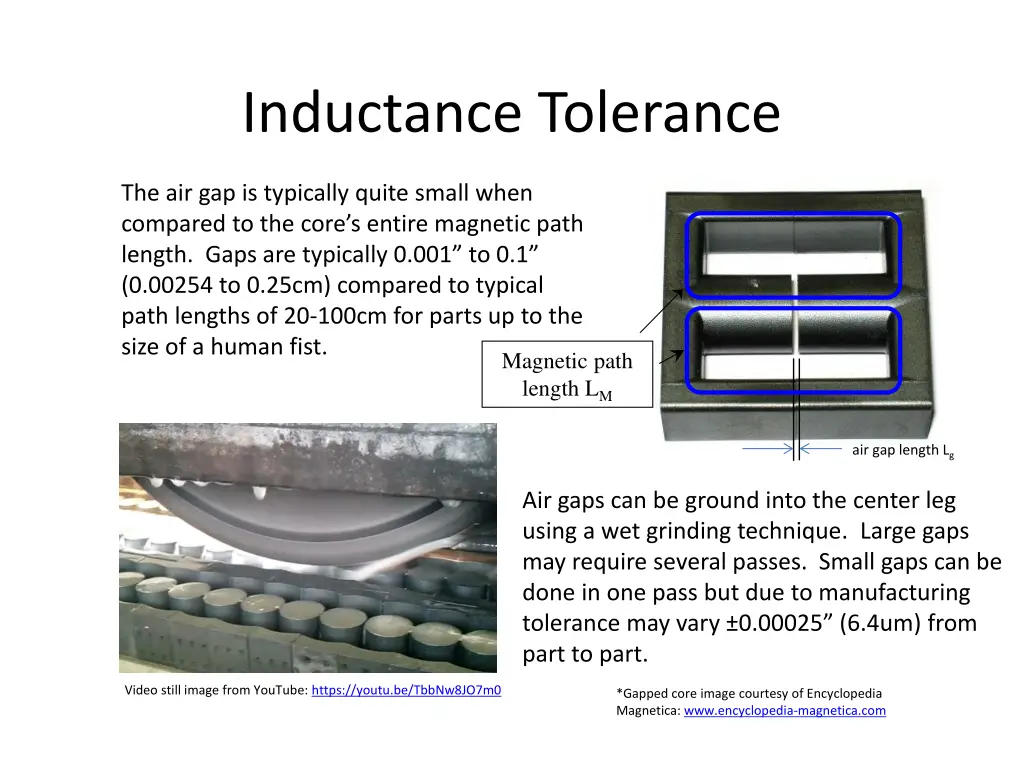 inductance tolerance 1