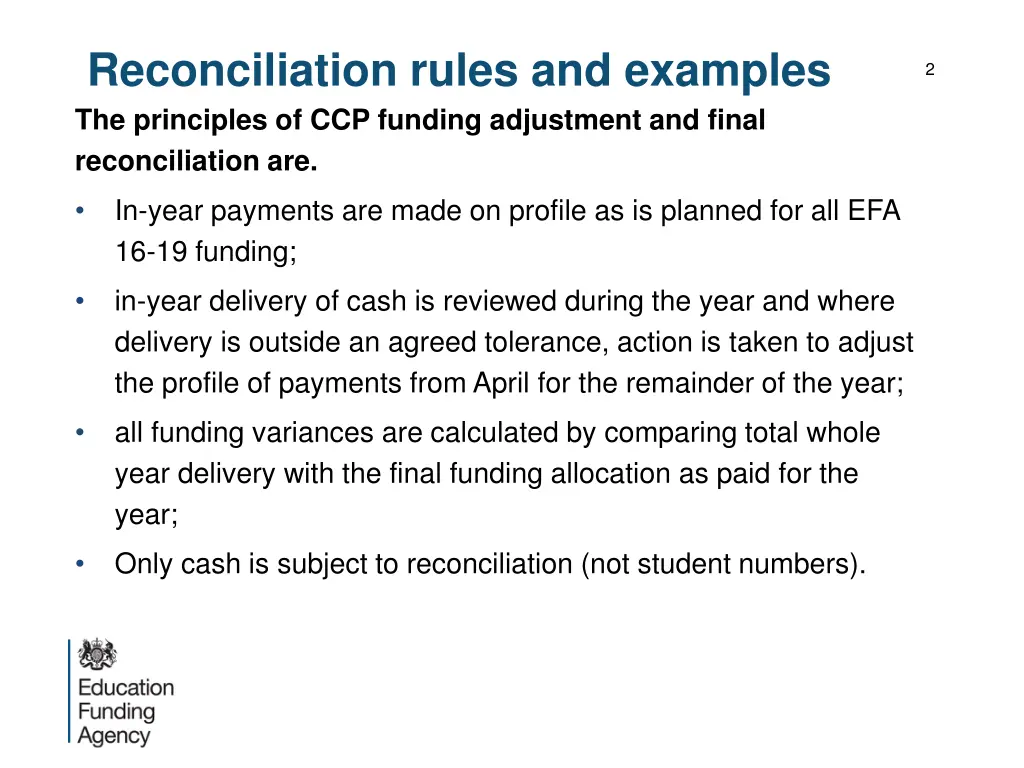 reconciliation rules and examples the principles