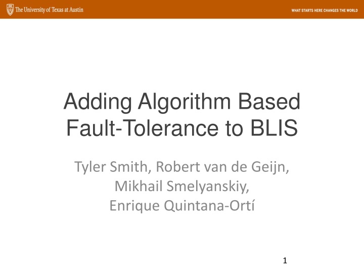 adding algorithm based fault tolerance to blis