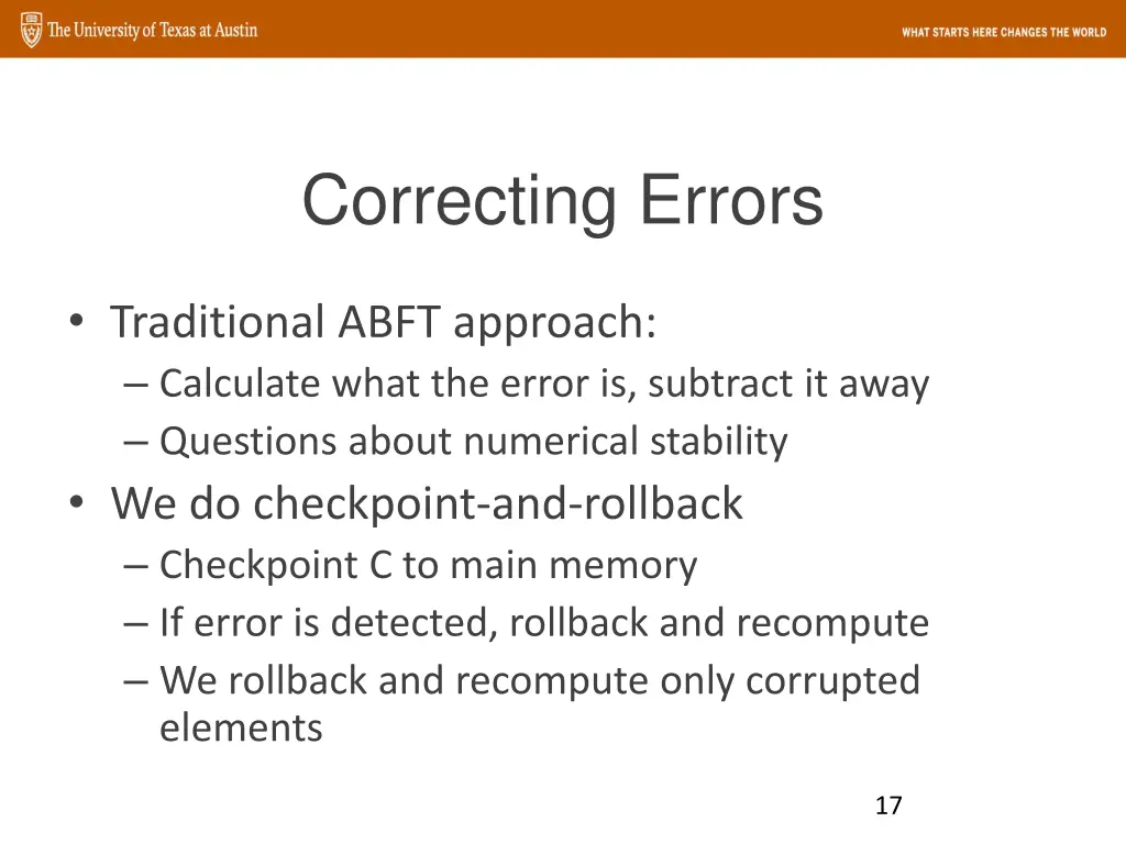 correcting errors