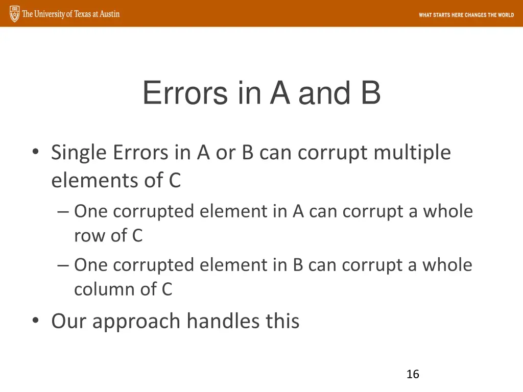 errors in a and b