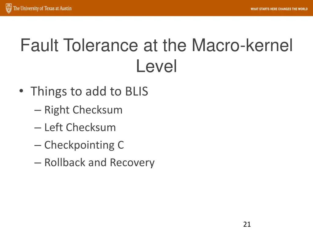 fault tolerance at the macro kernel level