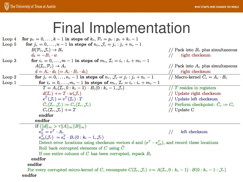 final implementation