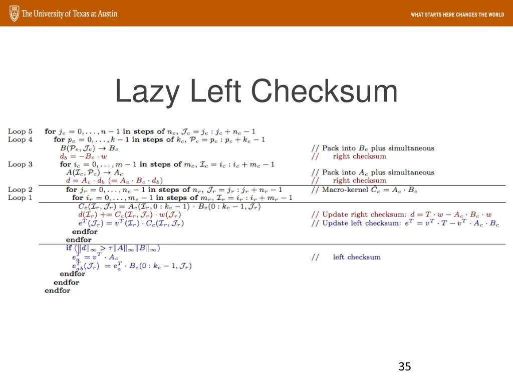 lazy left checksum