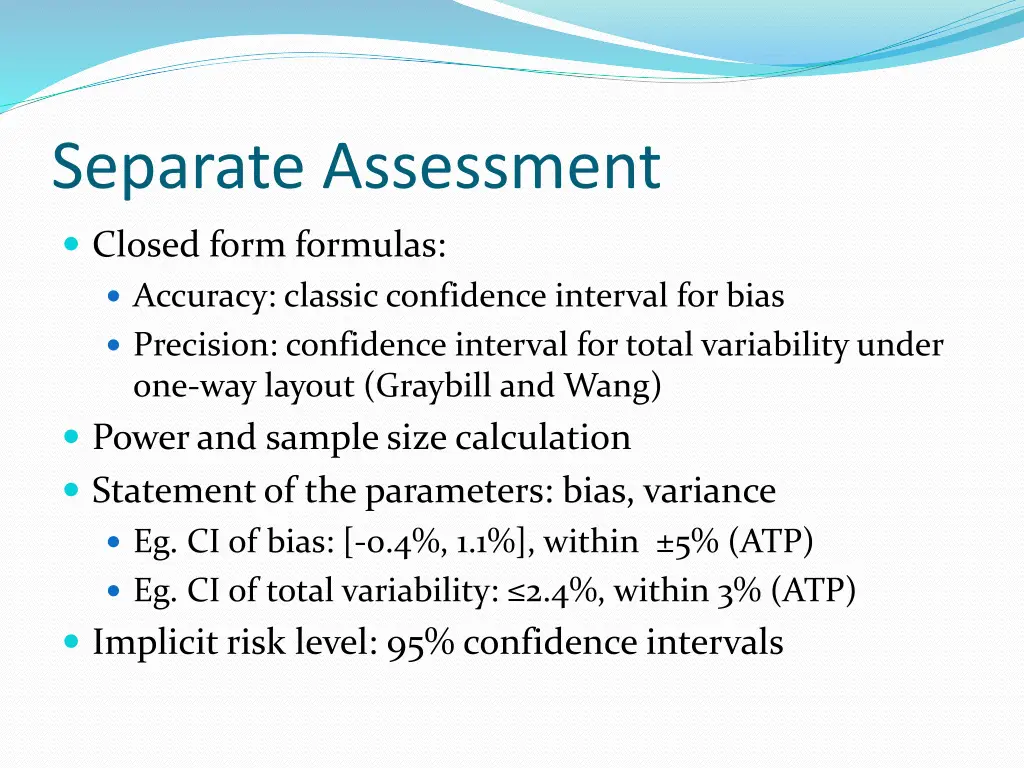 separate assessment