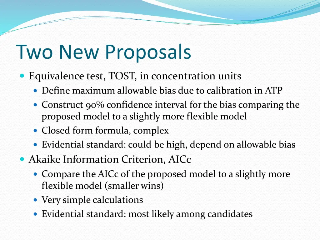 two new proposals